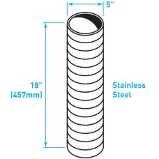 Truck Exhaust Flexible Tube, Stainless Steel - 5" x 18"
